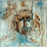 Héctor de Anda   Falso Retrato 64  Acrílico sobre madera   24cm x 24cm   1996 